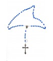 Transparent blue rosary, 6mm
