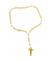Imitation ivory rosary, twine, 7mm