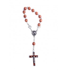 Wood ten, light brown, oval, wood cross, 8mm