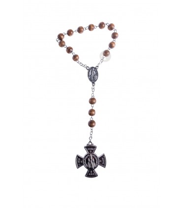 Dezena de Madeira castanho escuro coroinha mº jesus de praga 7mm