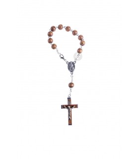 Dezena de Madeira castanho claro cruz de madeira 7mm