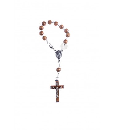 Dezena de Madeira castanho claro cruz de madeira 7mm