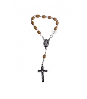 Dezena de Madeira castanho escuro oval 7/8mm