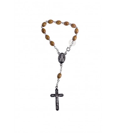 Dezena de Madeira castanho escuro oval 7/8mm