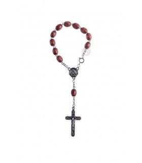 Dezena de Madeira castanho claro oval 7/8mm