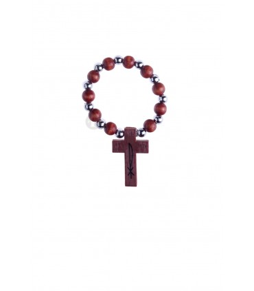 Dezena de Madeira castanha com elástico 7mm