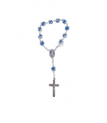 Dezena de Plástico azul transparente com guarnição 7mm