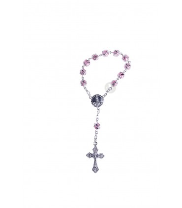 Dezena de Plástico rosa com guarnição 7mm