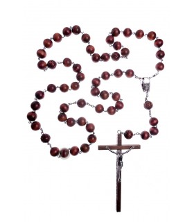 Terço de Madeira castanho escuro 25mm