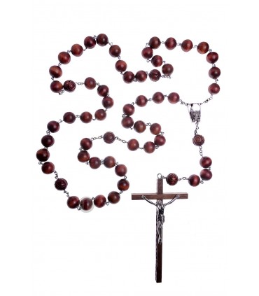 Terço de Madeira castanho escuro 25mm