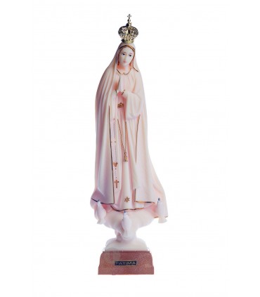 Nossa Senhora de Fátima marfim com galão 28 cm