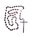 Wood rosary, dark brown, buds, oval, 30/20mm