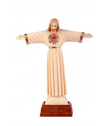 Cristo Rei cor creme com galão 13 cm
