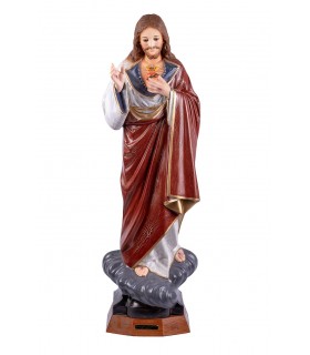 Sagrado Coração de Jesus pintura rachada 60 cm