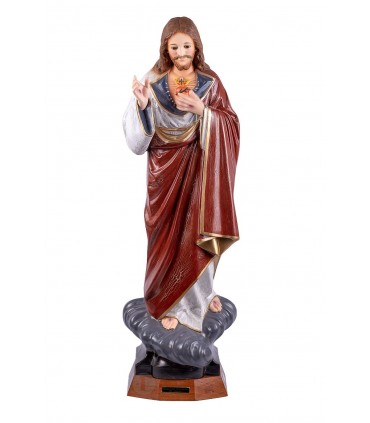 Sagrado Coração de Jesus pintura rachada 60 cm