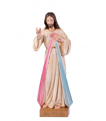 Cristo Misericordioso pintura granitada 35 cm