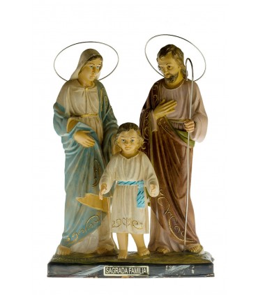 Sagrada Família pintura envelhecida 20 cm