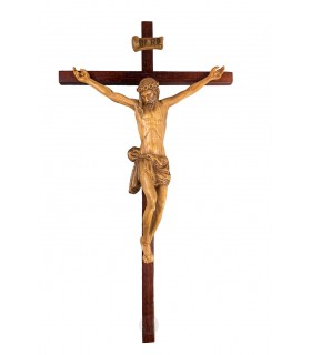 Crucifixo de Madeira com Cristo de Madeira 41 x 23 5 cm