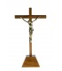 Crucifixo de Madeira com Cristo de Metal com base 28 x 14 cm
