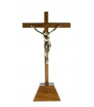 Wooden Crucifix, with Metal Christ, with base, 28x14cm