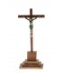 Crucifixo de Madeira com Cristo de Metal com base 25 x 11 cm