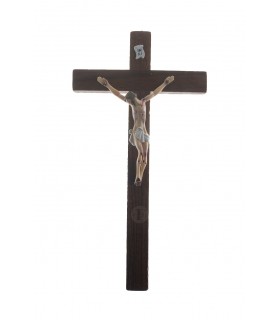 Crucifixo de Madeira com Cristo de Plástico 18 x 9 cm