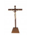 Wooden Cruxifix, with Plastic Christ, with base, 22,5x11cm
