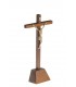 Cruxifixo de Madeira, com Cristo de Plástico, com base, 22,5x11cm