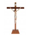 Cruxifixo de Madeira, com Cristo de Plástico, com base, 32x17,5cm