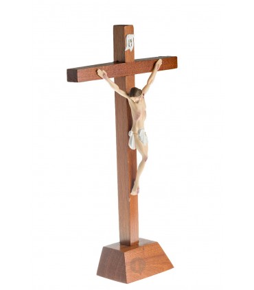 Wooden Cruxifix, with Plastic Christ, with base, 32x17,5cm
