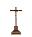 Cruxifixo de Madeira, com Cristo de Plástico, com base, 25x11cm