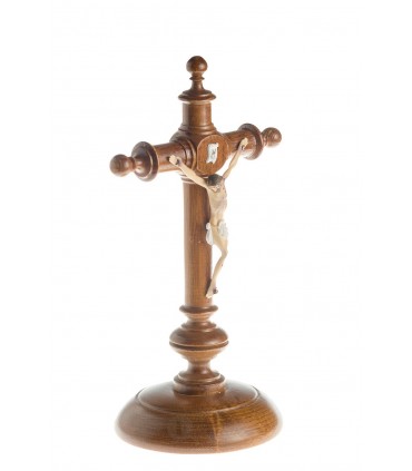 Cruxifixo de Madeira, com Cristo de Plástico, 21x13cm