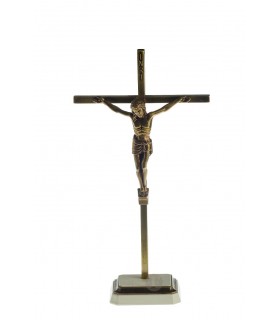 Crucifixo de Metal Bronze 21  x 11 5 cm