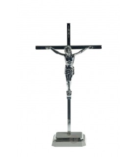 Crucifixo de Metal Cromado 21 x 11 5 cm