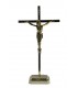 Crucifixo de Metal Latão 21 x 11 5 cm