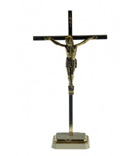 Crucifixo de Metal Latão 21 x 11 5 cm