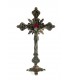 Crucifixo de Metal Bronze com base 23 x 13 cm