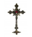 Crucifixo de Metal, Bronze, com base, 23x13cm