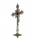 Metal Crucifix, Nickel Plated, with base, 23x13cm