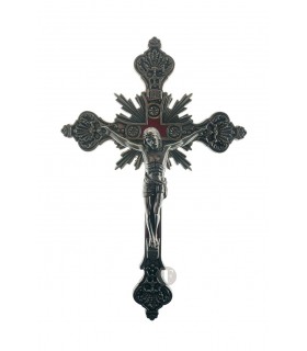 Crucifixo de Metal Niquelado 23 x 13 cm