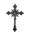 Crucifixo de Metal, Niquelado, 23x13cm