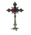 Metal Crucifix, Nickel Plated, with base, 34x19,5cm