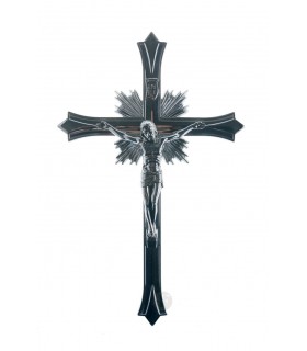 Crucifixo de Metal Cromado 27 5 x 18 cm