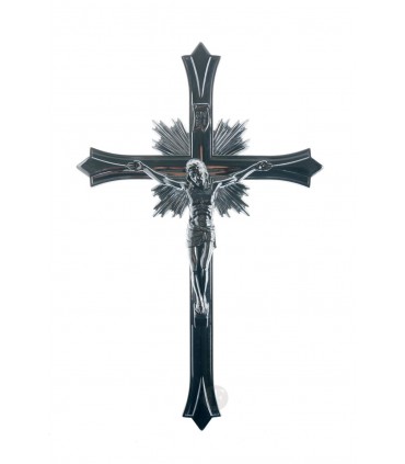 Crucifixo de Metal Cromado 27 5 x 18 cm