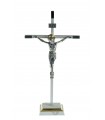 Metal Crucifix, Silver , with base, 22x11,5cm