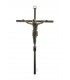 Crucifixo de Metal Bronze 22 x 11 5 cm