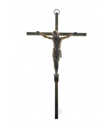 Crucifixo de Metal Bronze 22 x 11 5 cm