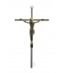 Crucifixo de Metal com cruz pintada 22 x 11 5 cm