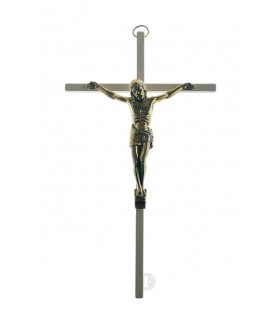 Crucifixo de Metal com cruz pintada 22 x 11 5 cm