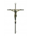 Metal crucifix, with painted cross, 22x11,5cm